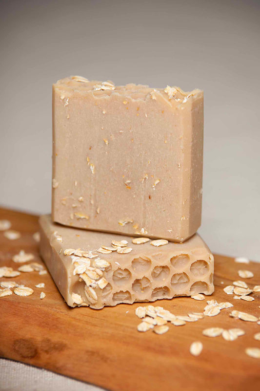 oatmeal milk and honey cold processed soap front