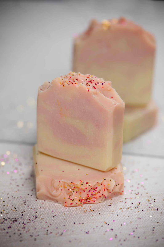 raspberry lemonade cold processed soap front